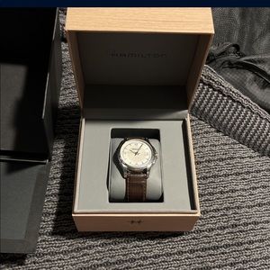 Hamilton 40mm automatic watch leather strap